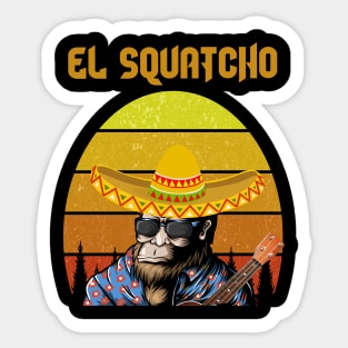 El squatcho Mexican Sasquatch Bigfoot retro t-shirt Sticker